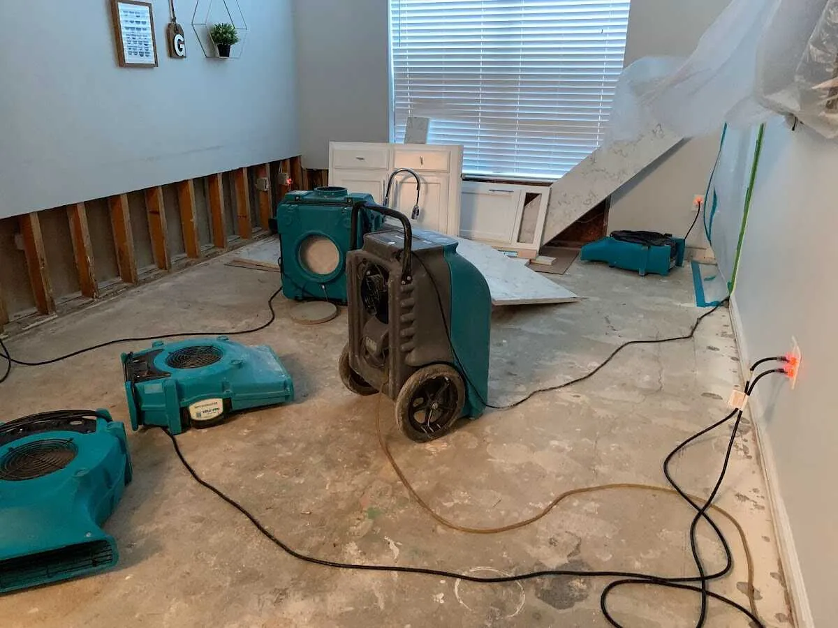 Dehumidifier in flood-cut room for Water Extraction & Removal in Rogers